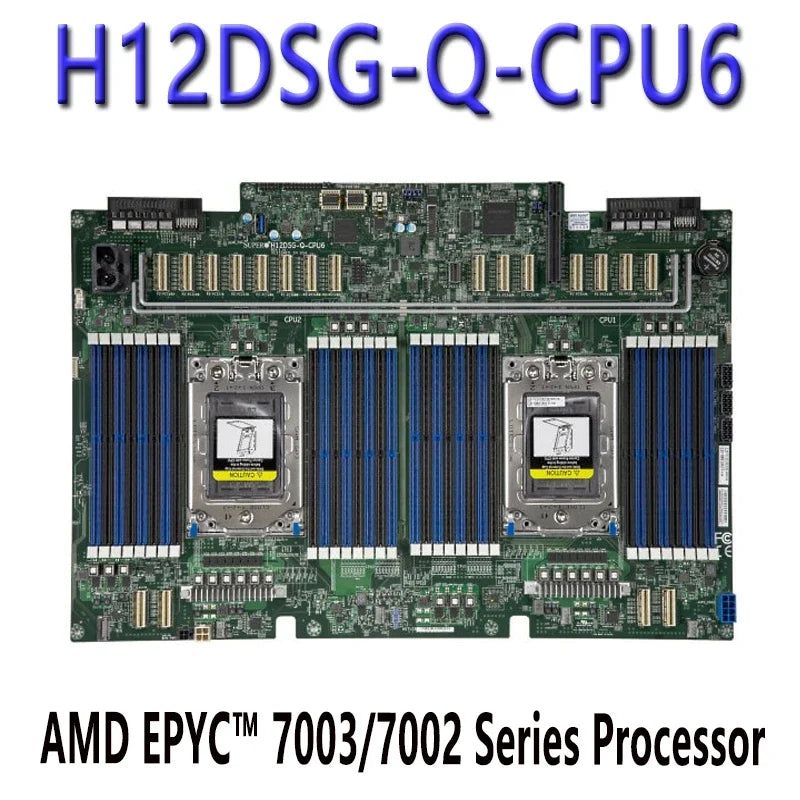 H12DSG-Q-CPU6 Refurbished Server Motherboard DDR4-3200MHz with USB 2.0 Ports PCI-E 4.0 for AMD EPYC 7003/7002 Series Processors