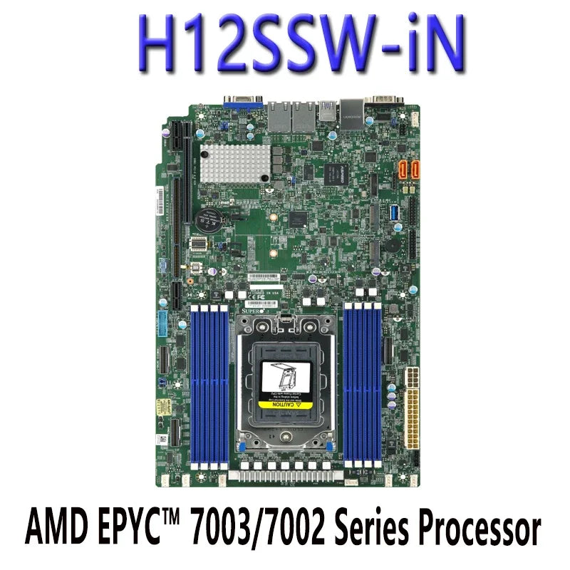 H12SSW-iN DDR4-3200MHz Motherboard Compatible Processor Tested Well Shipping for EPYC 7003/7002 Series Server Application