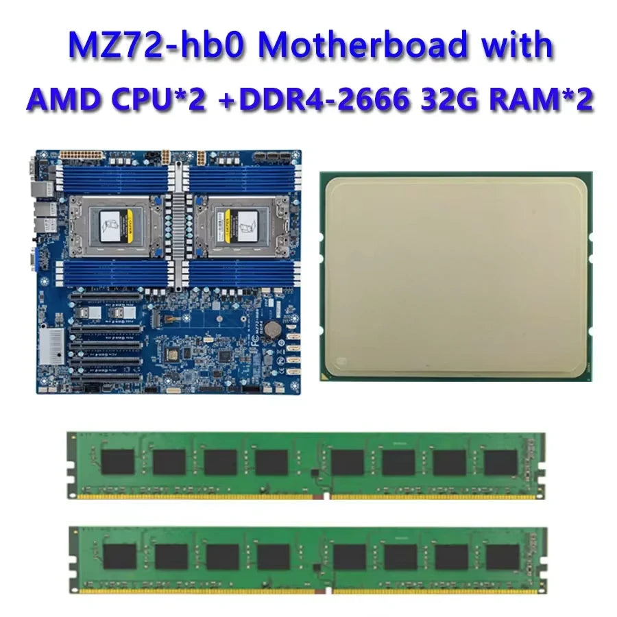 For MZ72-HB0 Motherboard Support Dual EPYC 7452 7413 7513 7713 7302 7352 CPU Processor 16Slot RAM DDR4 3200mhz
