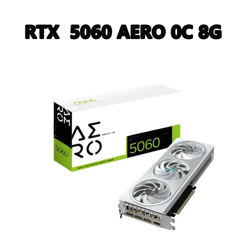 GeForce RTX 5060 AERO OC 8G 2595 MHz 28 Gbps 8 GB GDDR7 128 Bit PCI-E 5.0 DirectX 12 API 4.6 500W 8 Pin*1