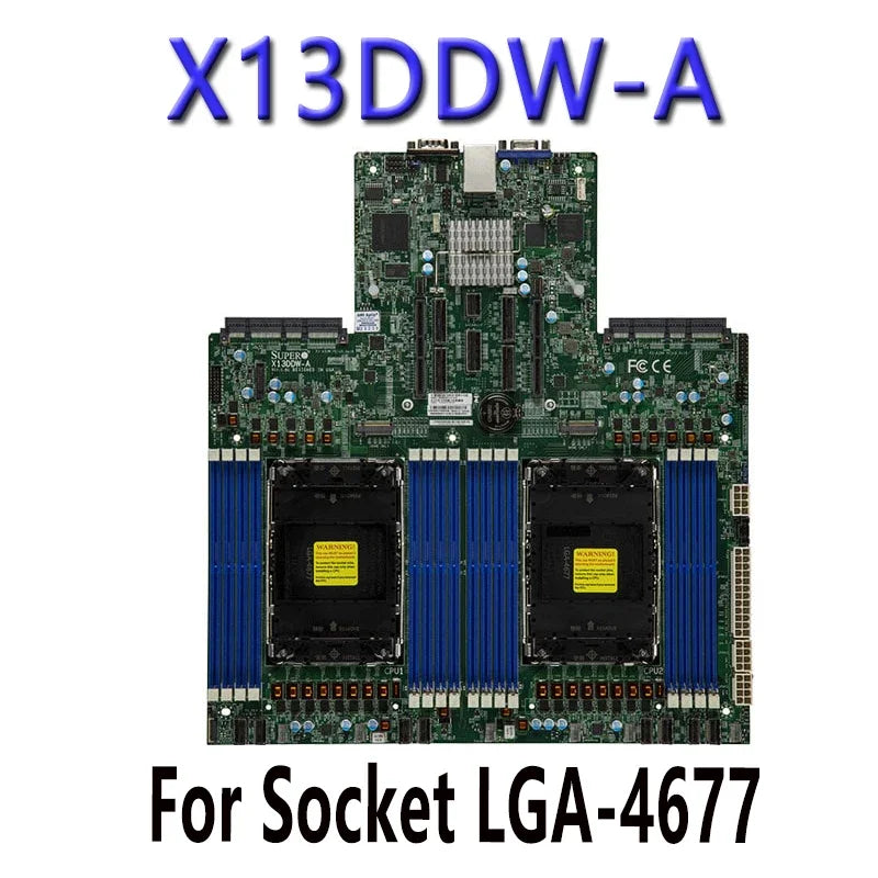 Refurbished X13DDW-A 4th LGA Intel C741 Server Motherboard ChatGpt Processor DDR5 Memory 2x PCIe 5.0 X16 Slots USB 2.0