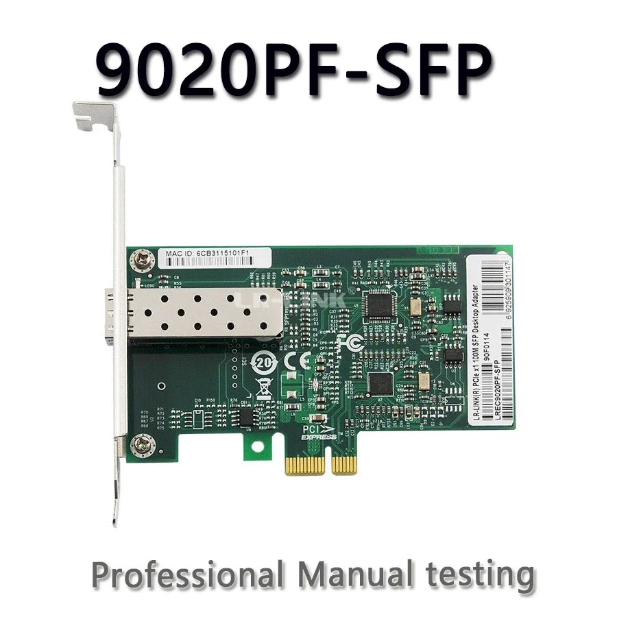 LR-LINK 9020PF-SFP 100Mb PCI Express Ethernet Network Card Fiber Optical Lan Adapter For PC Computer Realtek RTL8105E Nic
