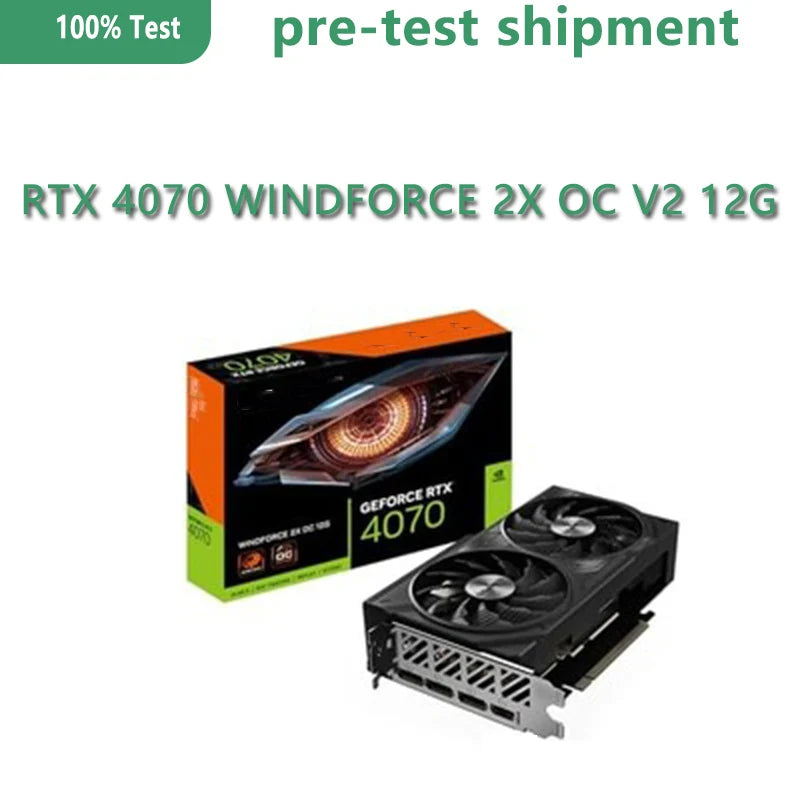 GeForce RTX 4070 WINDFORCE 2X OC V2 12G GV-N4070WF2OCV2-12GD 12GB GDDR6 192-bit 2x Fans Wind Power Cooling System