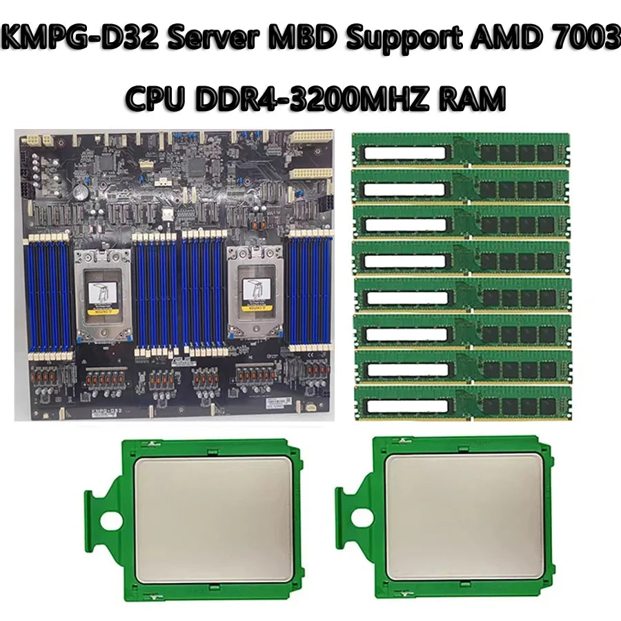 KMPG-D32 Refurbished Server Motherboard EPYC 7773X 7763 7713P 7713 DDR4 3200MHz USB 2.0 Ports 5x PCI-E 4.0 X16 2x X8 Sockets