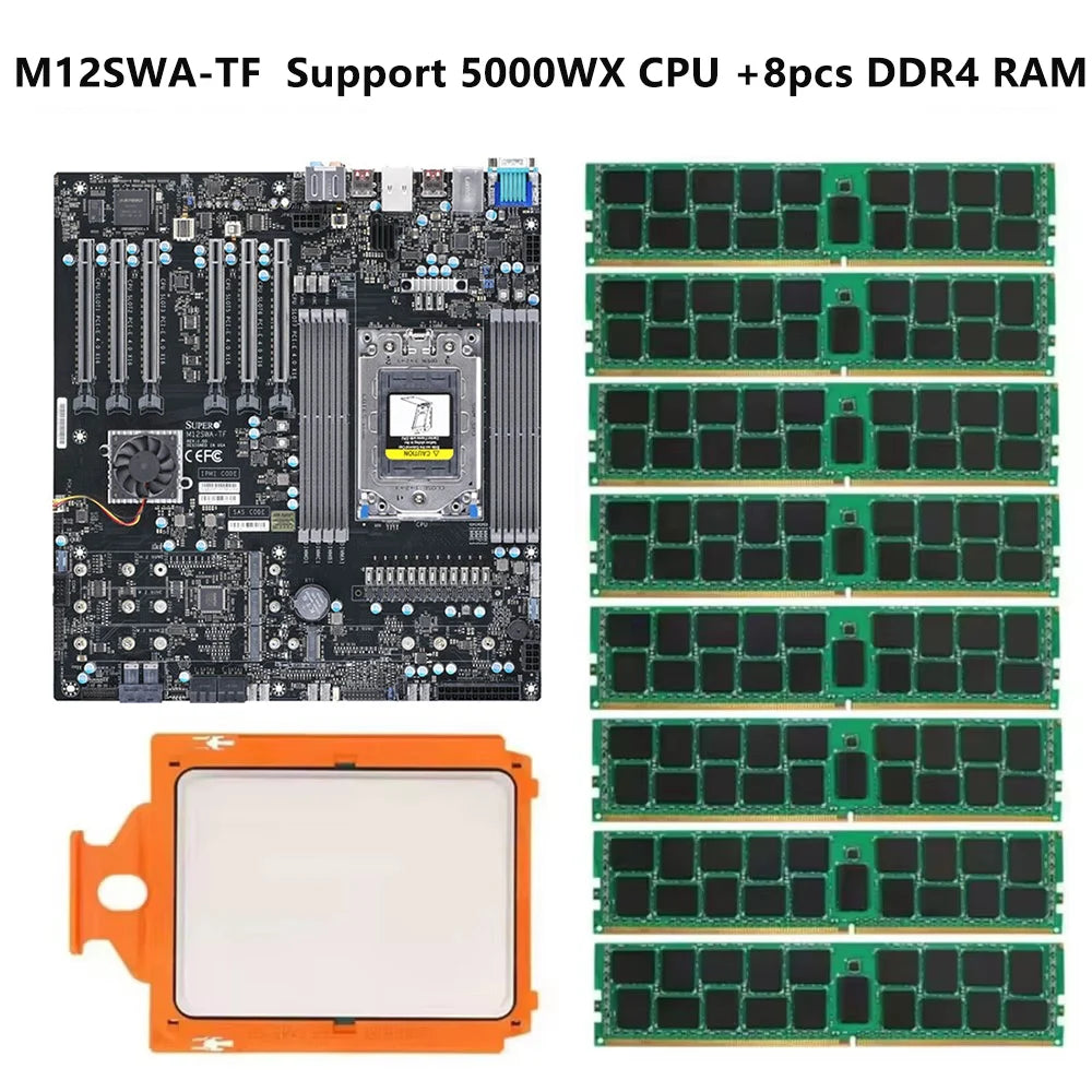 M12SWA-TF Motherboard sWRX8 Socket Support Threadripper 5955WX 5965WX 5975WX 5995WX Processor/8xRAM DDR4 3200/2933/2600 MHz