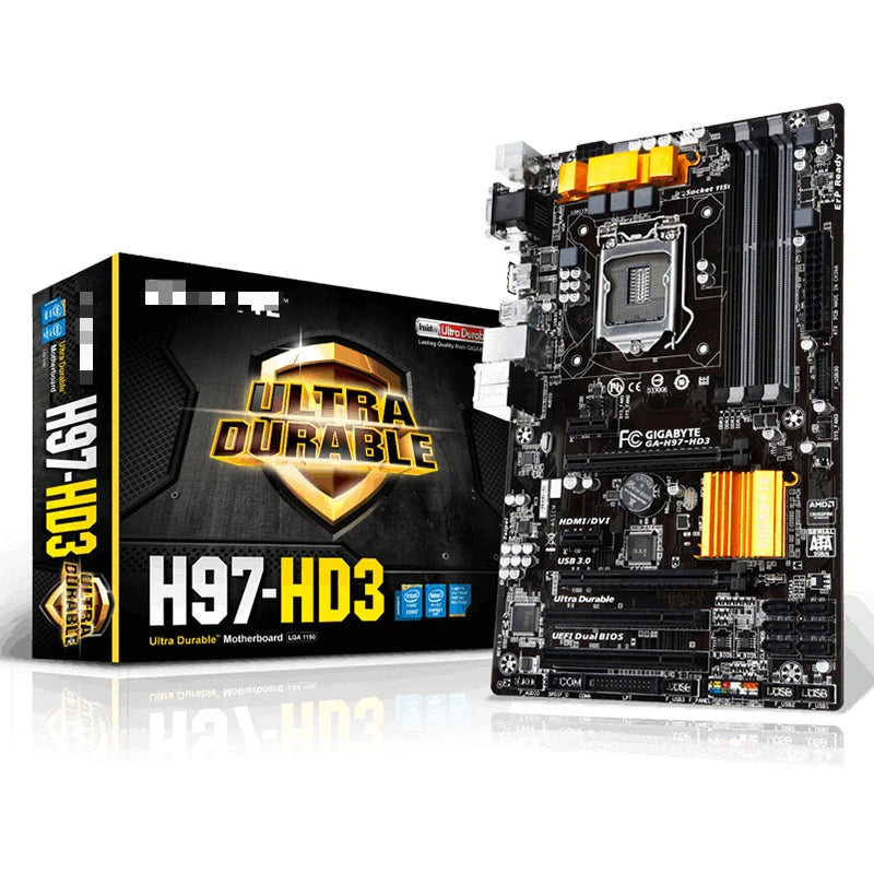 For GA-H97-HD3 Motherboard LGA1150 ATX Mainboard + I7-4790K 4.0GHz Quad-Core 8MB 88W CPU + 2* 8GB 1600mhz Desktop RAM