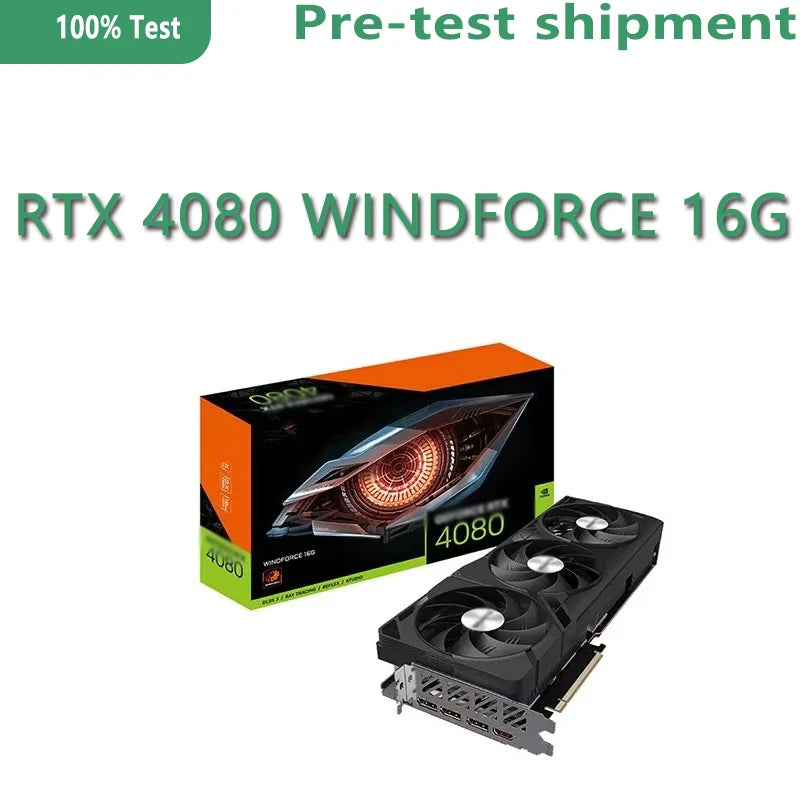 GeForce RTX 4080 WINDFORCE 16GB GPU GDDR6X 256-bit Memory CPU CLOCK 2505MHz Graphics Card GV-N4080WF3-16GD Desktop Video Card