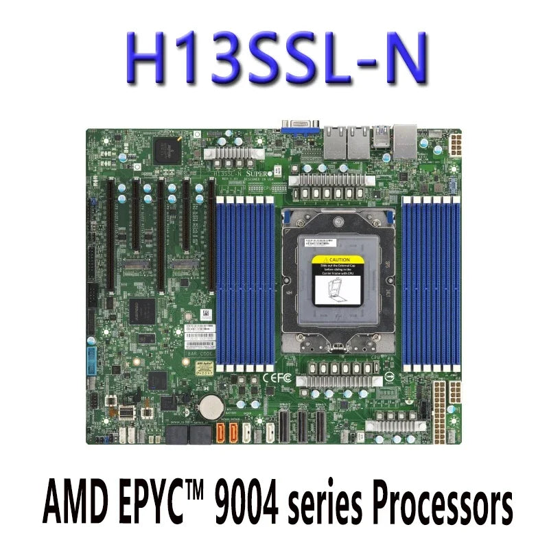 H13SSL-N Refurbished Server Motherboard DDR5-4800MHz AMD EPYC 9004 Series Processors ATX Form Factor Integrated Graphics SATA