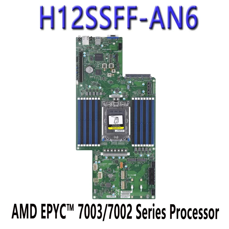 H12SSFF-AN6 DDR4-3200MHz EPYC 7003/7002 Series Refurbished E-ATX Form Factor Processor PCI-E 4.0 X16 Slots USB Motherboards