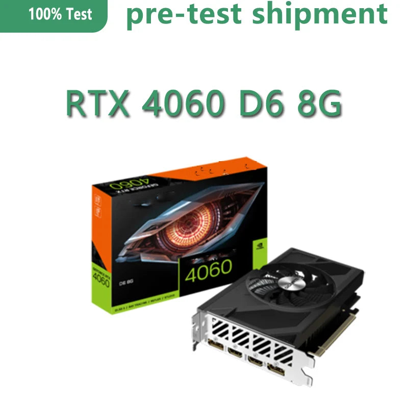 GeForce RTX 4060 D6 8G GV-N4060D6-8GD 8GB GDDR6 128bit 90mm Conductive Fan Compact Design, Card Length 170 Mm