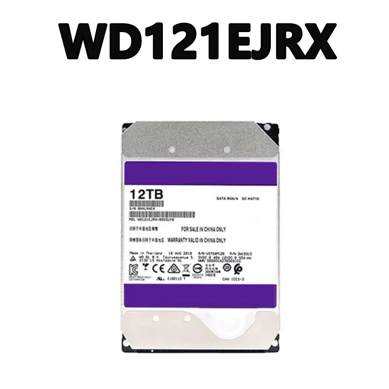 WD121PURZ / WD121EJRX 12TB RPM 7200 Rpm Cache 256MB SATA 6Gb/s 3.5-inch HDD