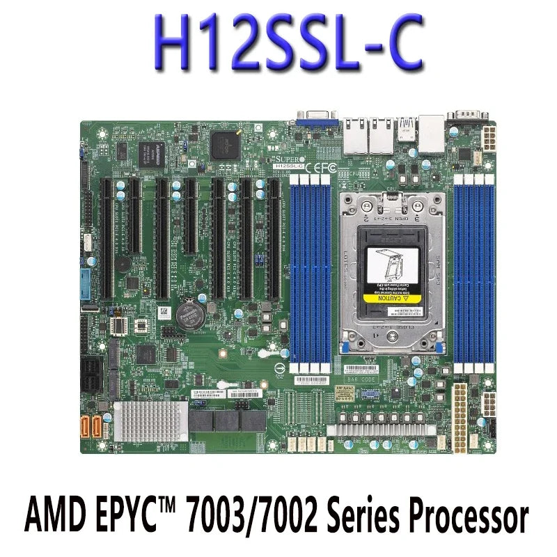 H12SSL-C for DDR4-3200MHz Motherboards Tested & Approved AMD EPYC 7003/7002 Series Processor for Server Use