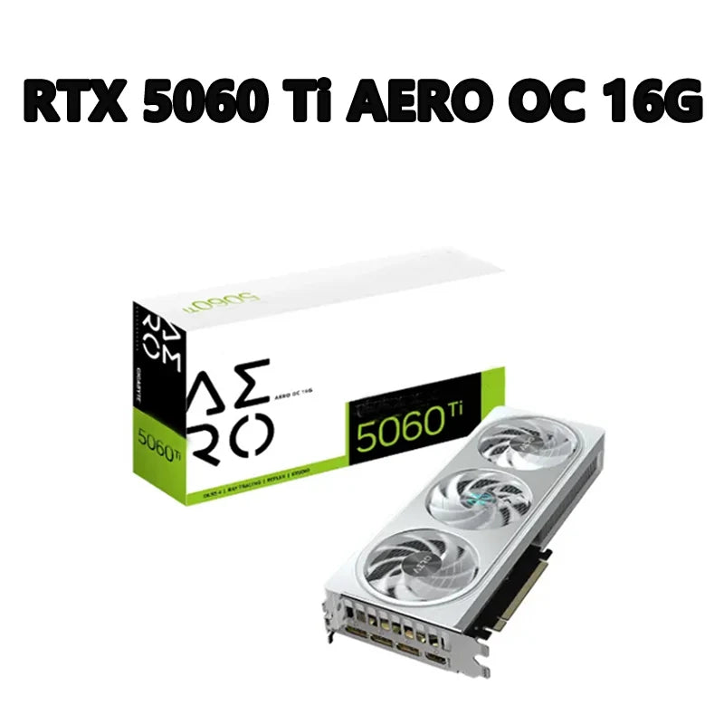 New GeForce RTX 5060 Ti AERO OC 16G 2647 MHz 28 Gbps GDDR5X 128 Bit PCI Express 3.0 X16 DirectX 12 API 650W 8 Pin*1 Desktop Fan