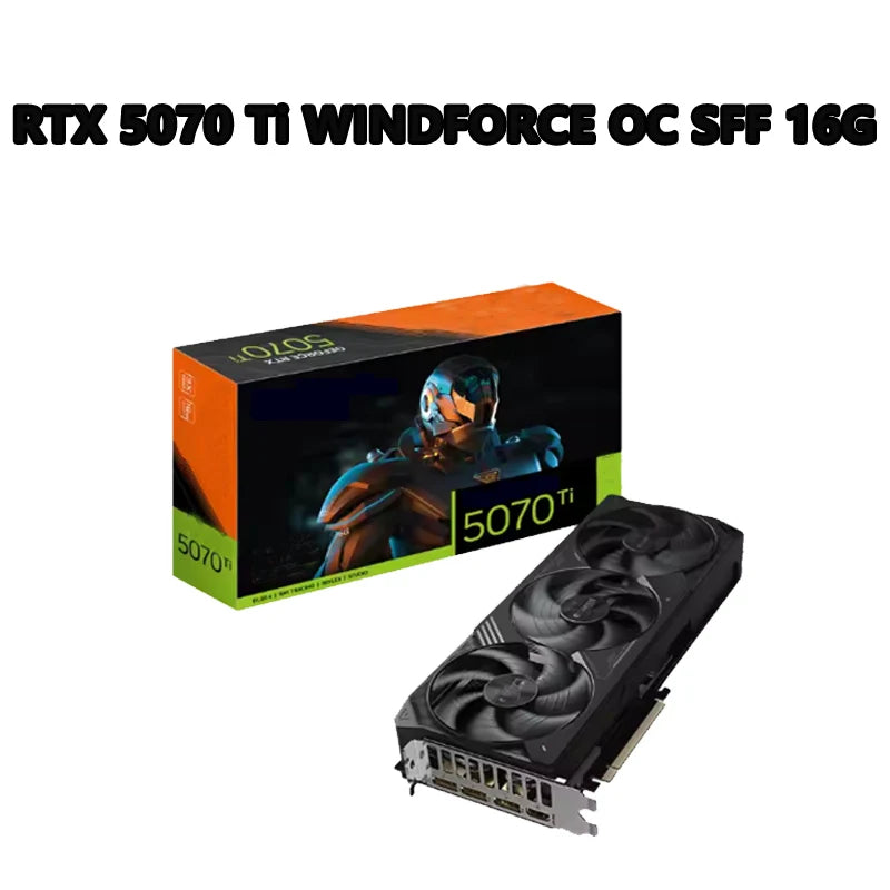 GeForce RTX 5070 Ti WINDFORCE OC SFF 16G 2497 MHz 28 Gbps 16GB GDDR7 256 bit PCI-E 5.0 OpenGL 4.6 750W DirectX 12 API