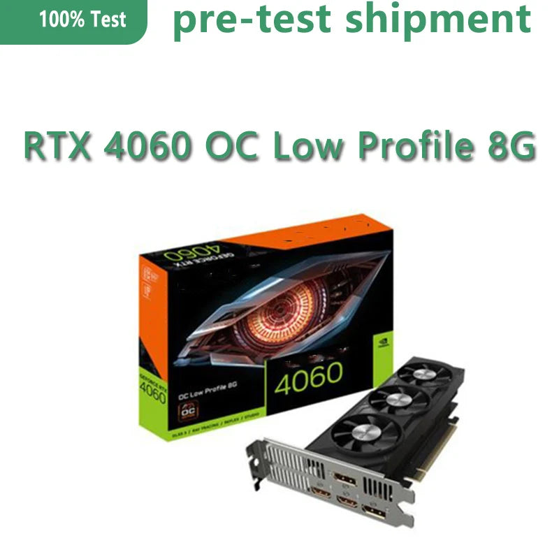 GeForce RTX 4060 OC Low Profile 8G GV-N4060OC-8GL 8GB GDDR6 128bit Half-height Card Design with a Card Length of 182mm