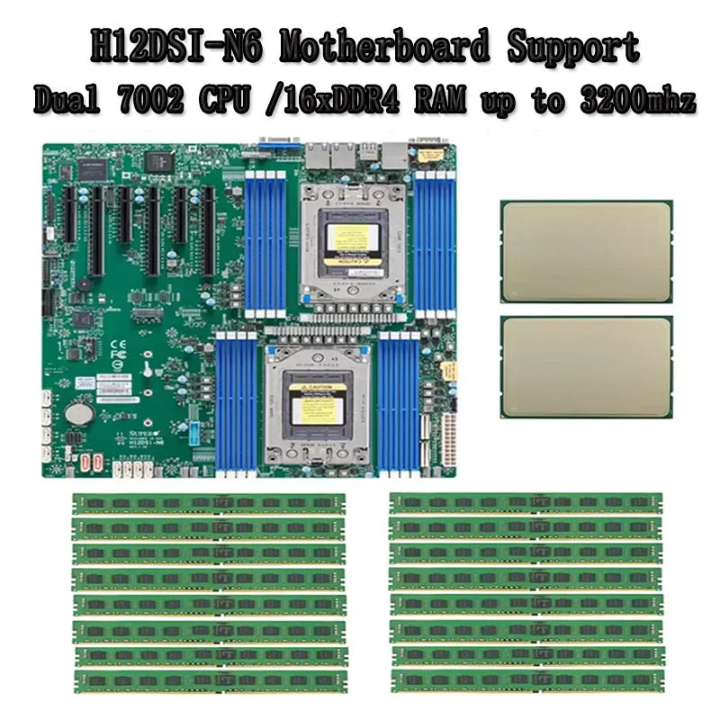 H12DSI-N6 Motherboard EPYC Processors Socket SP3 SATA Used 16x DDR4 RAM