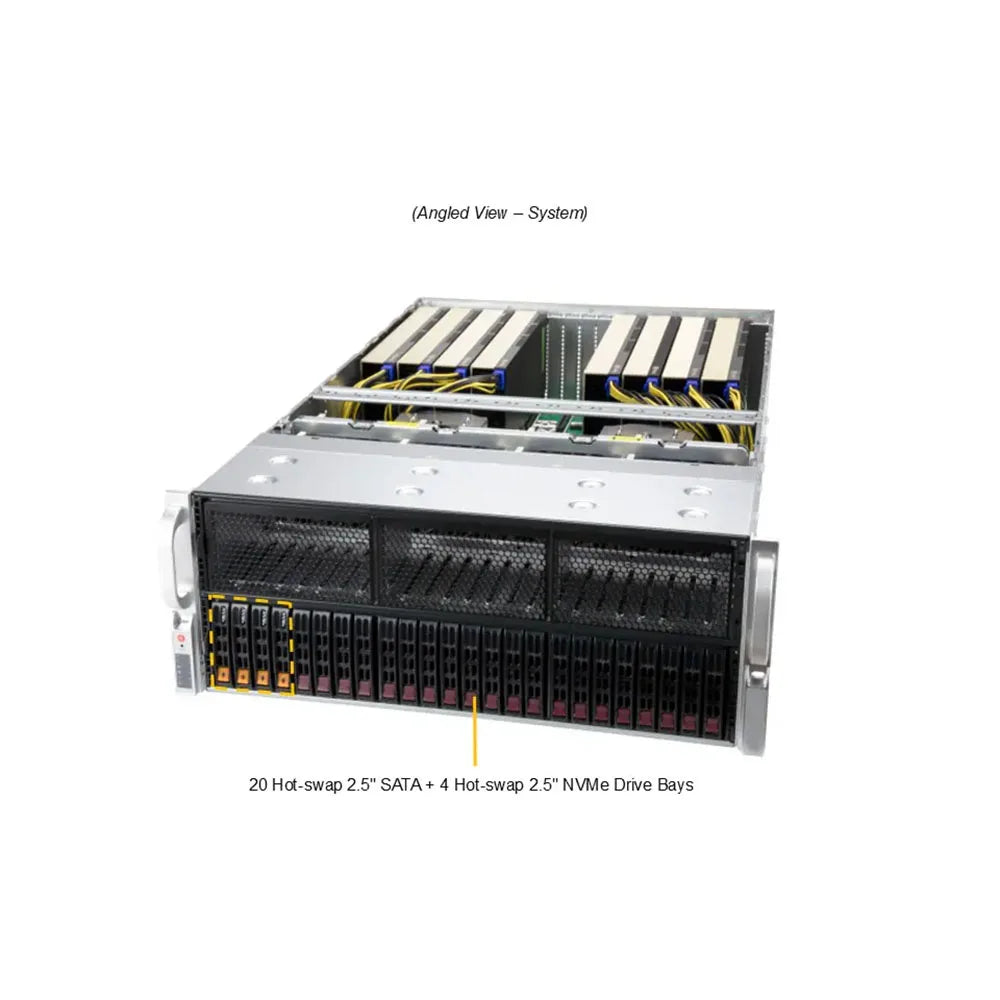 Customize For AS-4125GS-TNRT GPU A+ Server DP 4U System support EPYC 9004 CPU 24 slot DDR5 RAM up to 8 PCIe Direct-Connect GPUs