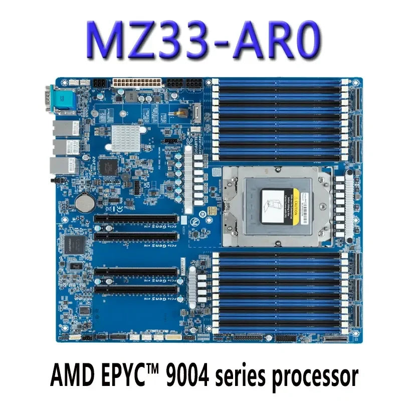 Certified Refurbished MZ33-AR0 Server System Board SP5 Socket LGA 6096 DDR5 USB 2.0/3.0 Ports  EPYC 9004 Series Processors