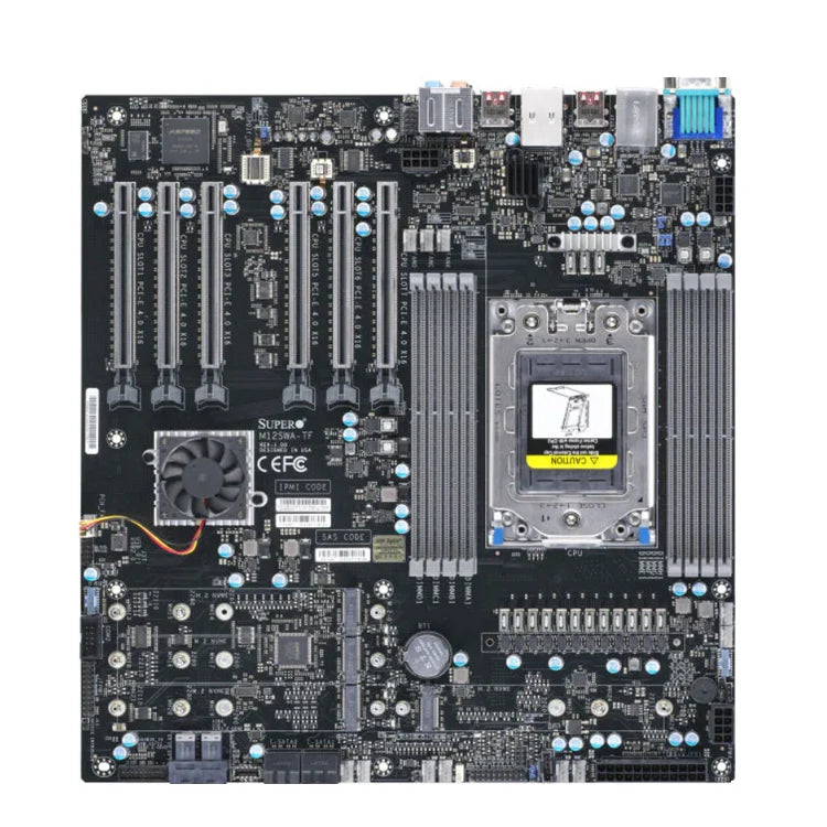 Refurbished Server M12SWA-TF ATX Motherboard AMD WRX80 Chipset + EPYC 5945WX CPU + 2x32GB DDR4 3200MHz RAM + SATA + 6 Integrated