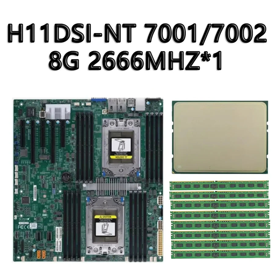 H11DSI-NT Motherboard With 2x EPYC 7F72 7F52 7B12 7H12 7742 7702 7662 7642 7552 7542 7532 7502 CPU Processor 16x DDR4 Ram Memory