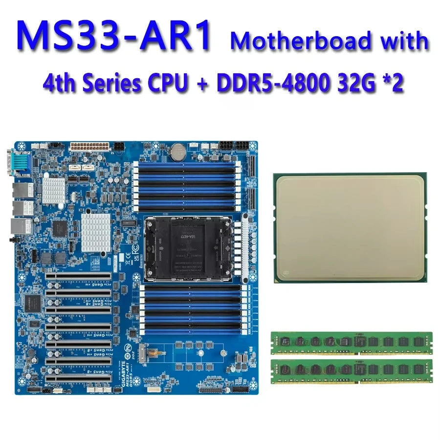MS33-AR1  REV1.X + 32GB DDR5-4800 RAM +  5411N 8490H 8470Q 8470N 8470 8468H 8468 8461V 8458P 8454H 8452Y 8450H 8444H CPU