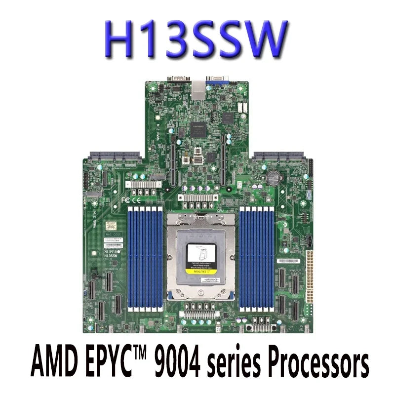 Refurbished H13SSW E-ATX Server Motherboard DDR4 USB 2.0 Ports  EPYC 9004 Processors LGA 1150 Socket Tested Shipping