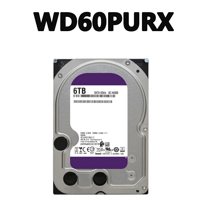 FOR WD60PURX / WD61EJRX / WD60PURX / WD64PURZ SATA 6TB 5400rpm Capacity 64MB Cache 3.5-inch HDD with IntelliPower Hard Drives