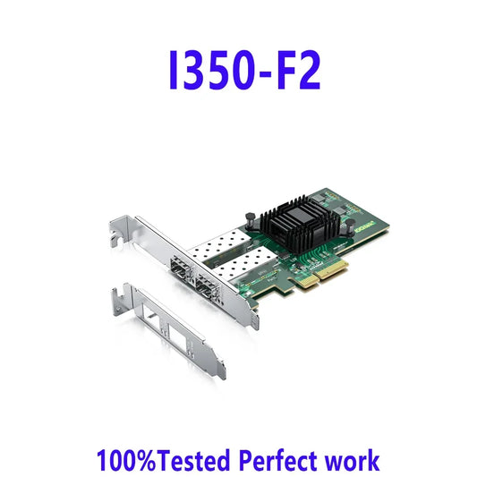 I350-F2 2-Port Gigabit Network Card PCI-E X4 NIC with SFP 10/100/1000M 1350AM2 CharGpt 10/100/1000M New with 3-Year Warranty
