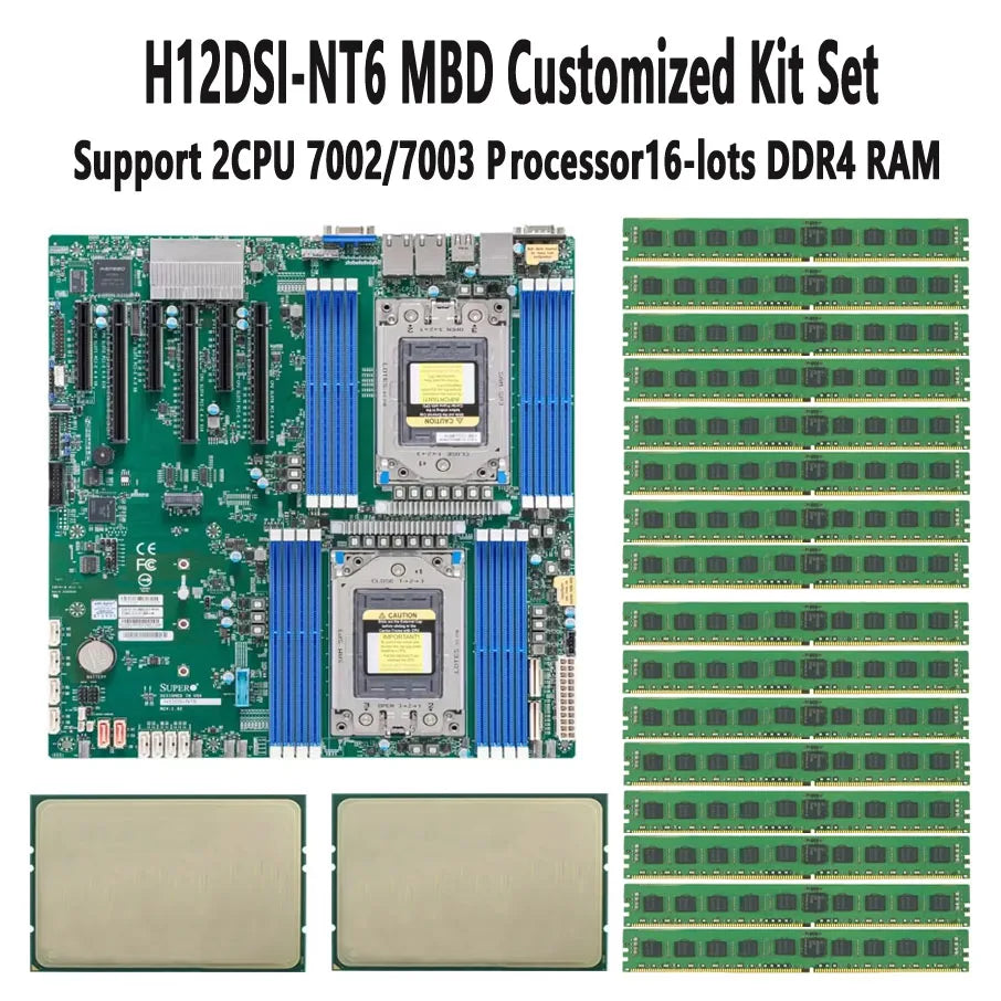 H12DSI-NT6 Motherboard For EPYC 7502 7452 7402 7352 7302 7282 7272 7262 7252 7K62 7R32 7B12 7D12 7V12 CPU Processor/16*DDR4 RAM