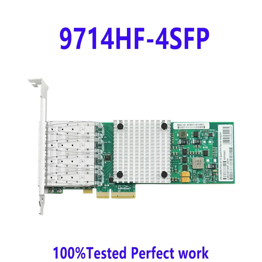 LR-LINK LREC9714HF-4SFP 1000Mpbs Network Card PCI Express x4 Quad-port SFP Gigabit Server Adapter Server Adapter