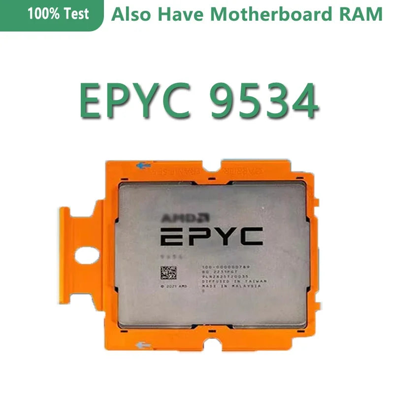 EPYC 9534 CPU 3.7GHZ 64-Cores 128-Threads 280W L3 CACHE 256MB  NEW Generation XIAOLONG Processor Tested Bofore Shipping