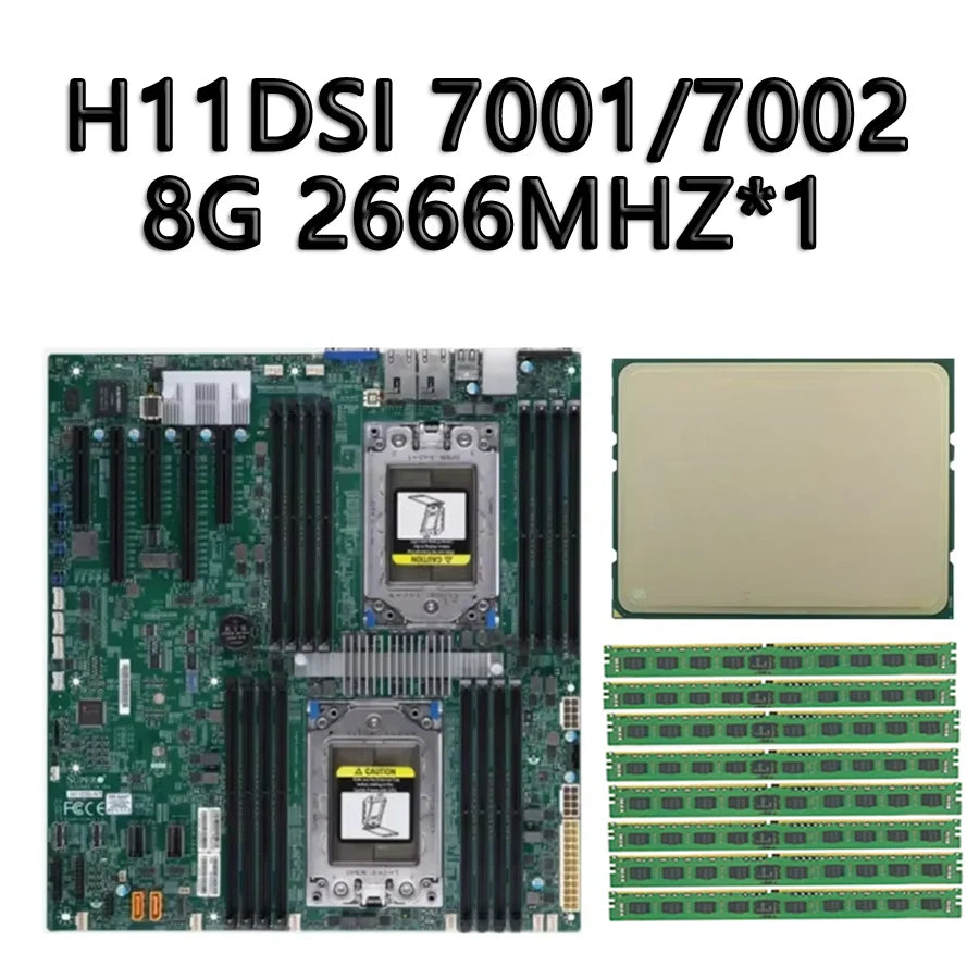 H11DSI E-ATX Server Motherboard with 2*EPYC 7261 7251 7371 7301 7281 735P 7451 7401 740P 7601 7551 7501 755P 7551P CPU Processor