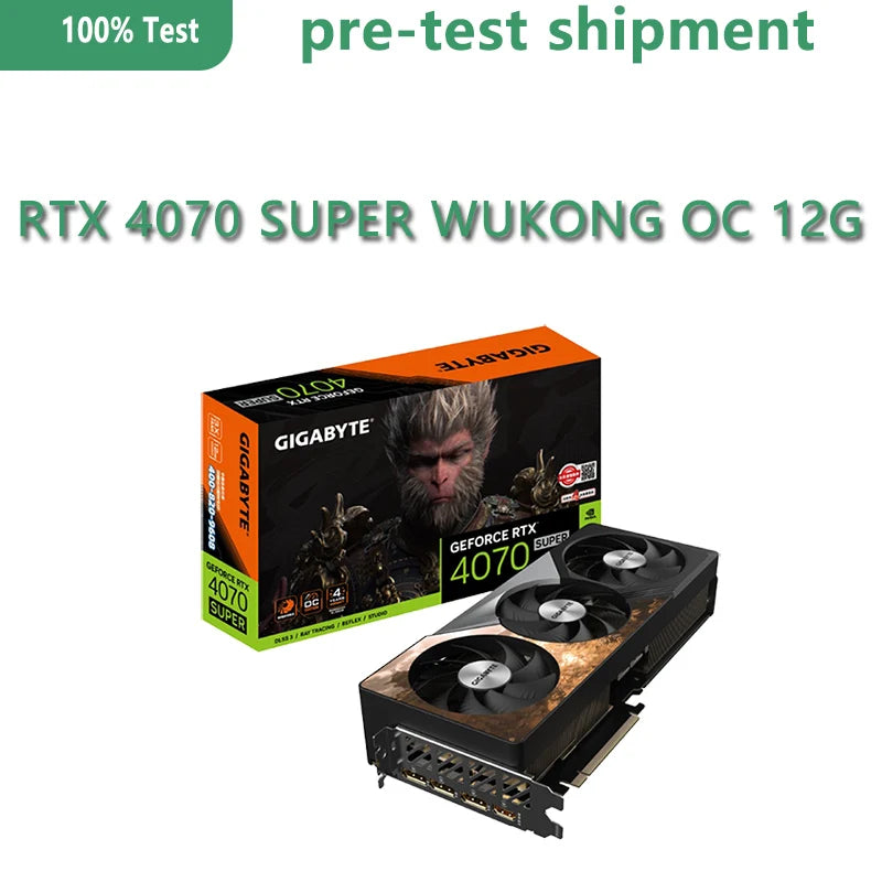 GeForce RTX 4070 SUPER WUKONG OC 12G GV-N407SWUKONG OC-12GD 12GB GDDR6X 192bit RGB Fusion Wind Power Cooling System