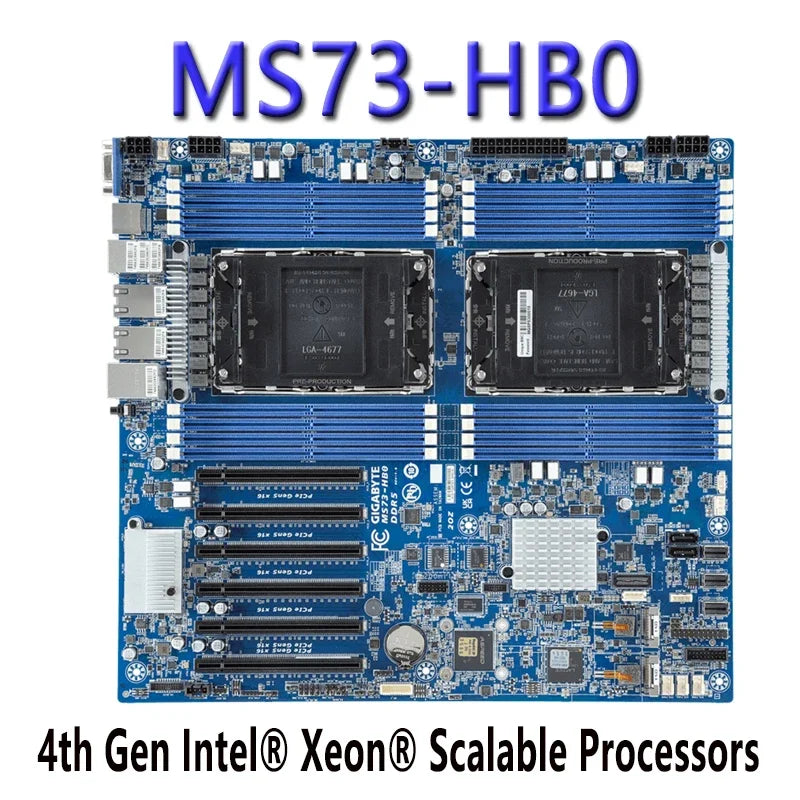 Gigabyte MS73-HB0 (rev.1.x) Refurbished Server Motherboard 4th Gen ChatGpt Xeon LGA 4677 Intel C741 DDR5 Processor Tested Well