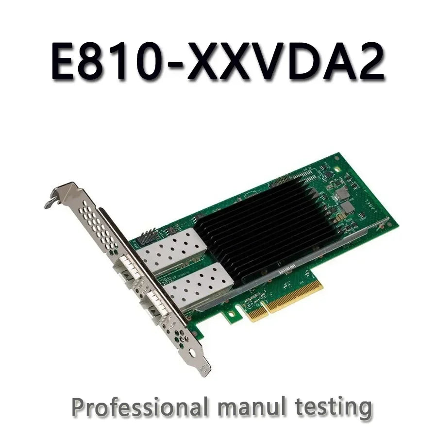 Internal 10Gbps PCI Ethernet Network Adapter E810-XXVDA2 (Black) for Server Use-in Stock