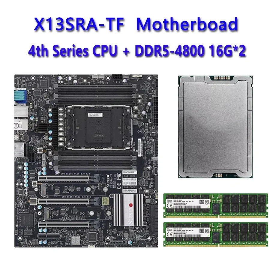 X13SRA-TF + 16GB/32GB/64GB DDR5-4800 + W5-3425 W9-3495X W3-2423 W3-2425 W7-2475X W9-3475X W5-2455X W5-3435X W7-3445 W7-3455 CPU