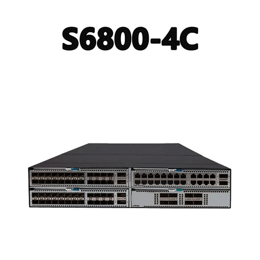 S6800-4C 2.56Tbps/23.04Tbps 1080Mpps 10/100/1000Mbps 1 Console Port 1 Out-of-band Management Ethernet Port 1 Mini USB Port 4 Car