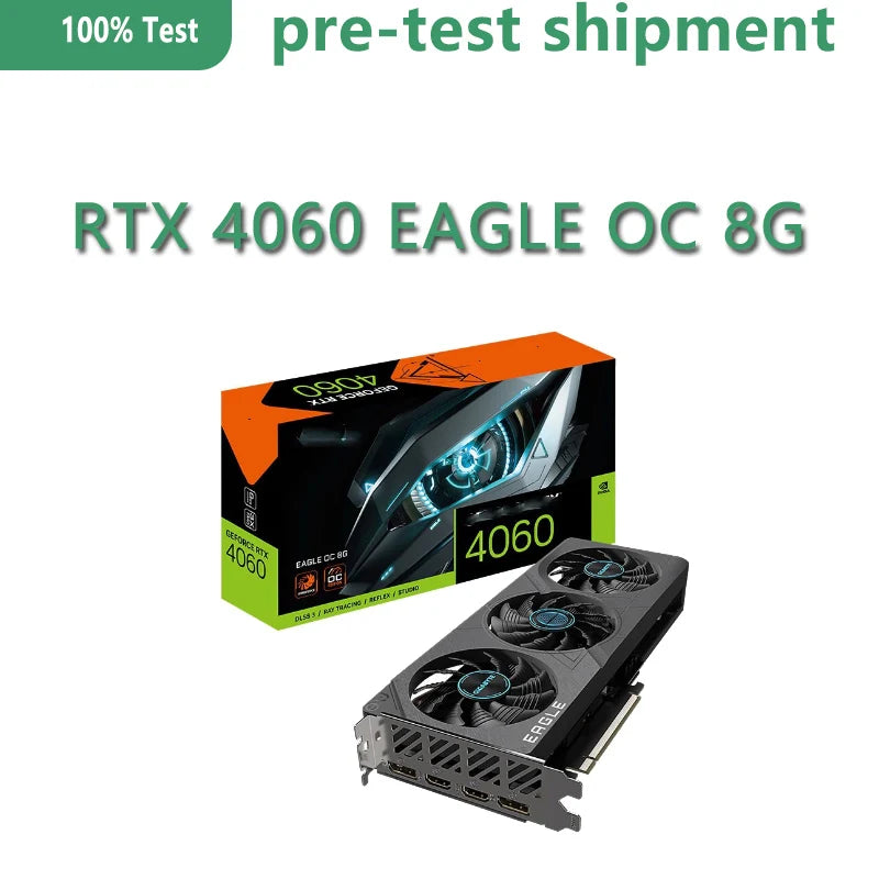 GeForce RTX 4060 EAGLE OC 8G GV-N4060EAGLE OC-8GD 8GB GDDR6 128bit Wind Power Cooling System Dual BIOS Mode