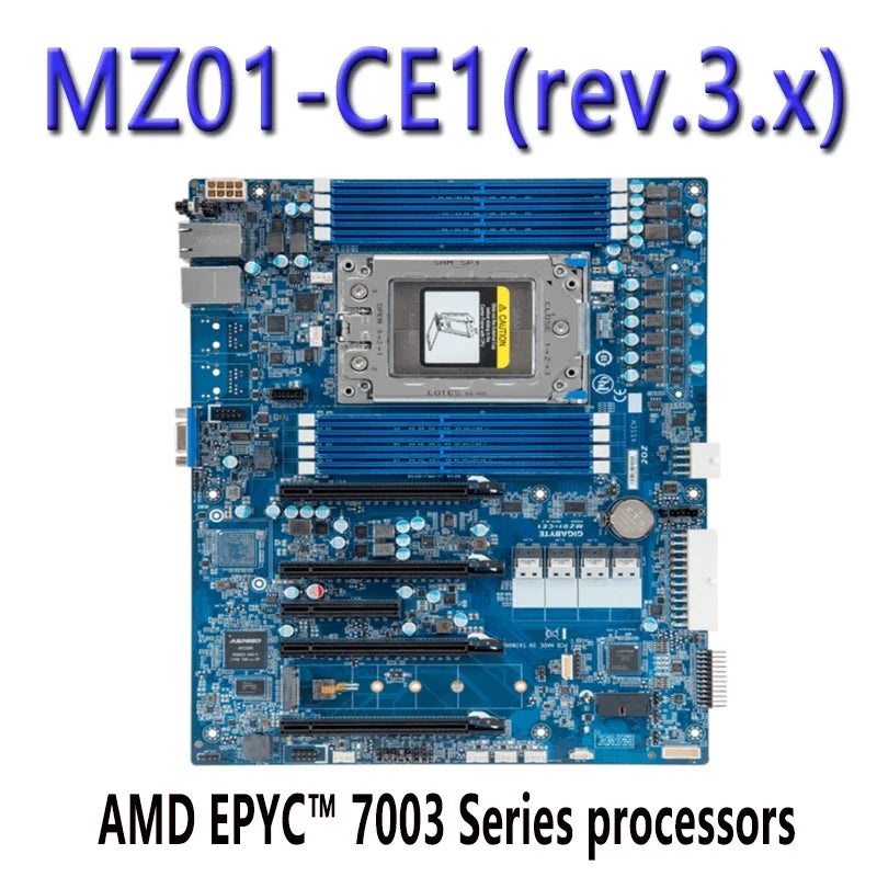 Refurbished Gigabyte MZ01-CE1 (rev.3.x) Server Motherboard AMD EPYC 7003 Series Processors DDR4 RAM Socket SP3/LGA 4094 System