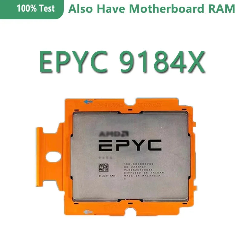 EPYC 9184x CPU  Version 16C/32T 3.55GHZ Cache 320W TDP SP5 Socket Server Processor for Gygabyte MZ73-LM1 Motherboard DDR5