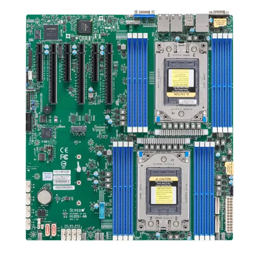 H12DSI-N6 Rev 2.0 E-ATX Motherboard + EPYC 7452 7402 7352 7302 7282 7272 7262 7252 7D12 7v12 Processors Four Channels DDR4 Used