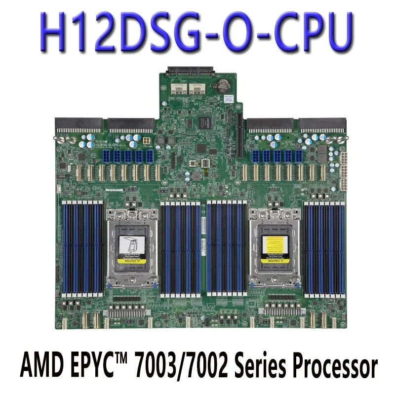H12DSG-O-CPU Server Motherboard 32 Slots DDR4-3200MHz RAM Memory Support EPYC 7003/7002 Series CPU Processor E-ATX Refurbished