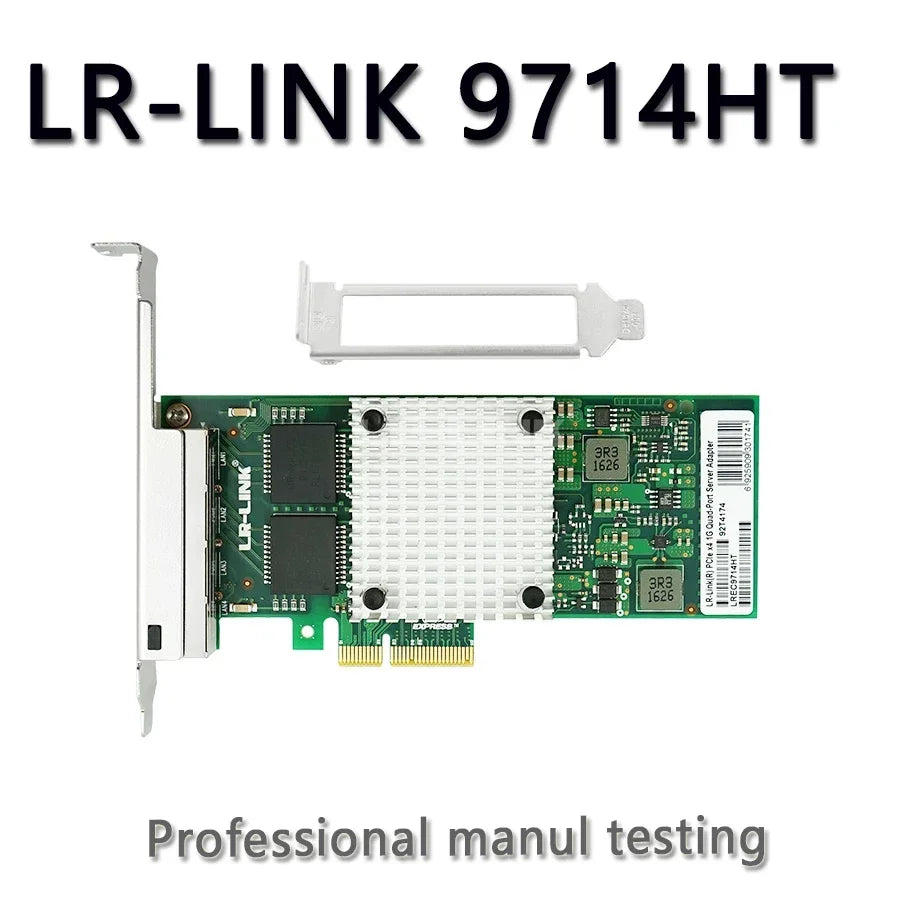 LR-LINK 9714HT Gigabit Network Card Quad-port RJ45 PCI-E X4 NIC Based on  ChatGpt I350-T4 Chip
