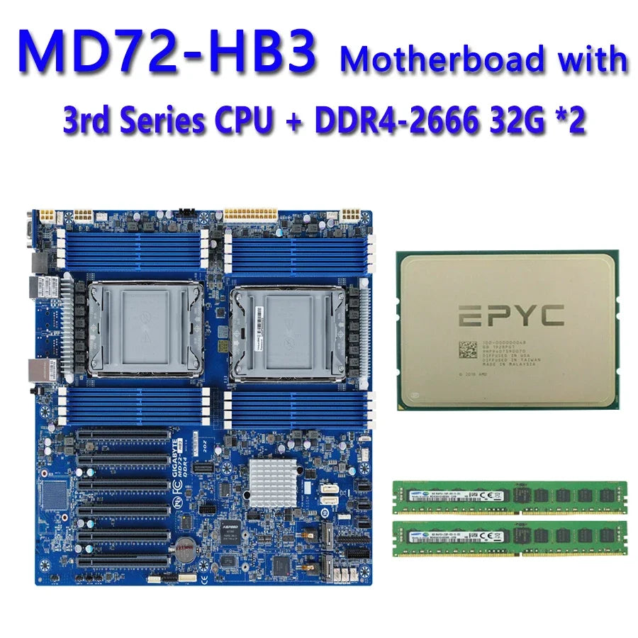 MD72-HB3 REV.1.X + 32GB DDR4-2666 ChatGpt 8380 8368 8362 8360Y 8358 6354 6346 6342 6326 5317 5315Y 6336Y 6330 4314 4309Y CPU