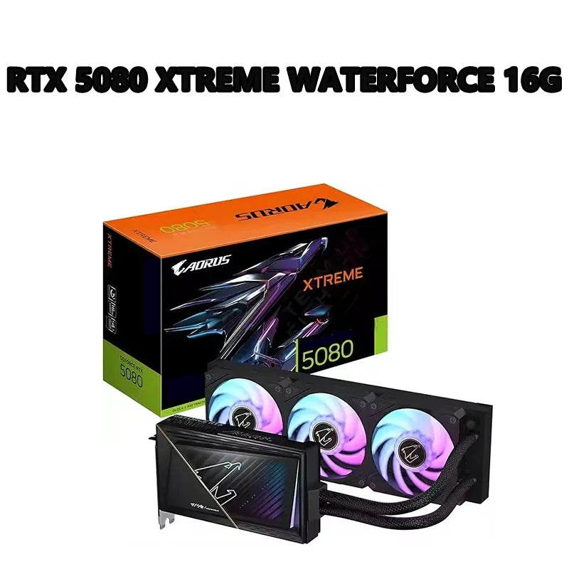 AORUS GeForce RTX 5080 XTREME WATERFORCE 16G 2805 MHz 30 Gbps 16GB GDDR7 256 bit PCI-E 5.0 OpenGL 4.6  850W