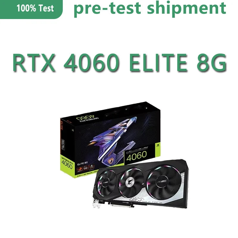 AORUS GeForce RTX 4060 ELITE 8G GV-N4060AORUS E-8GD 8GB GDDR6 128bit Wind Power Cooling System RGB Color Wheel