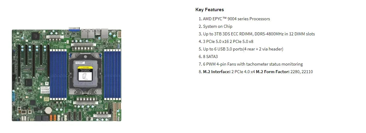 H13SSL-N Motherboard and EPYC 8534P 8434P 8324P 8224P 8124P 8024P 8534PN 8434PN 8324PN CPU +  DDR5 4800MHZ RAM Memory