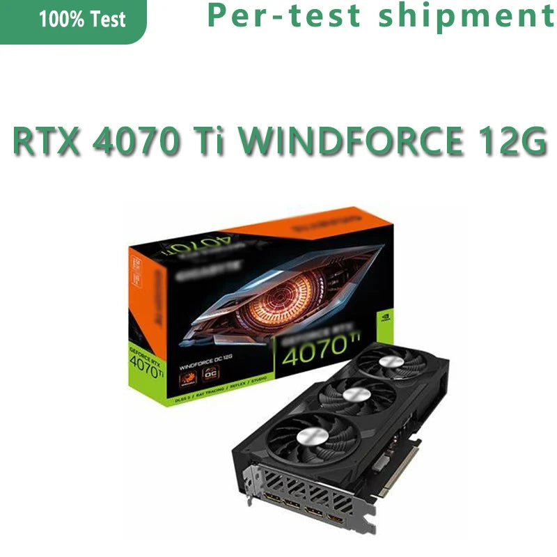 GeForce RTX 4070 Ti WINDFORCE 12G 12GB GDDR6X 192bit Stylish Reinforced Metal Back Wind Power Cooling System for Desktop New