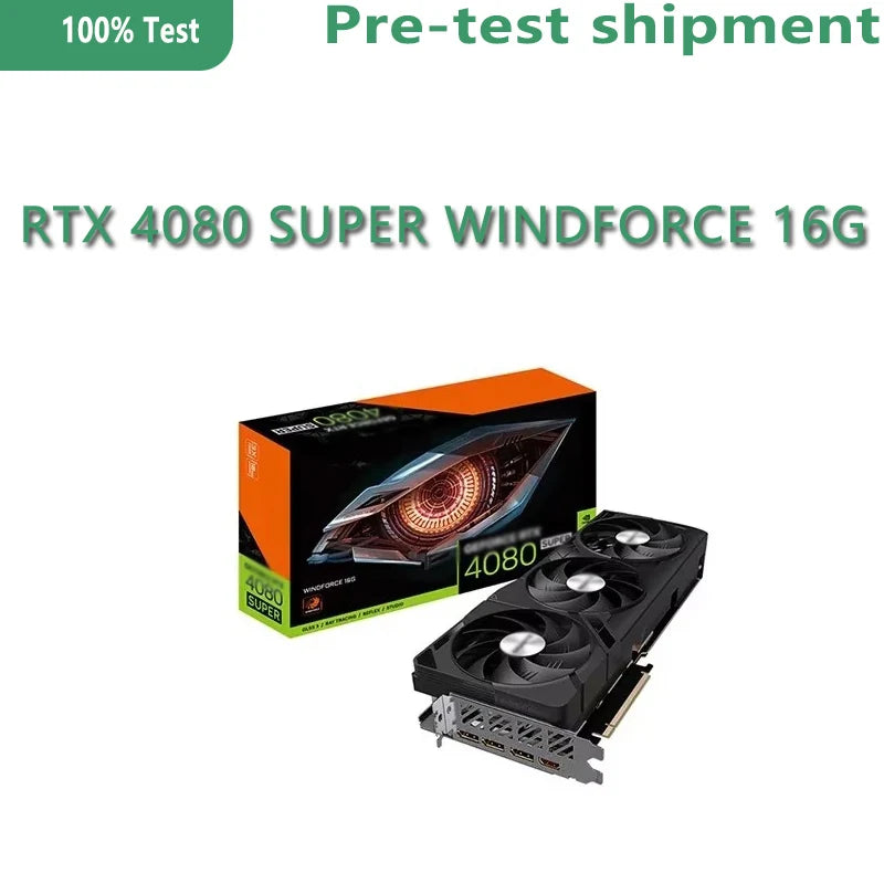 GeForce RTX 4080 SUPER WINDFORCE 16G 16GB GDDR6X 256-bit Dual BIOS Mode New Desktop Gaming GPU with Wind Power Cooling System