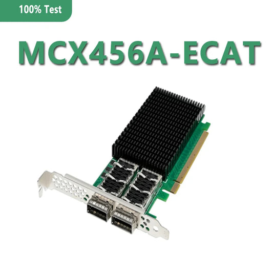 Used & Tested MCX456A-ECAT CONNECTX-4 DUAL PORT EDR 100GB/S INFINIBAND 100GBE ETHERNET PCI-E 3.0 X16 QSFP28 VPI NETWORK ADAPTER